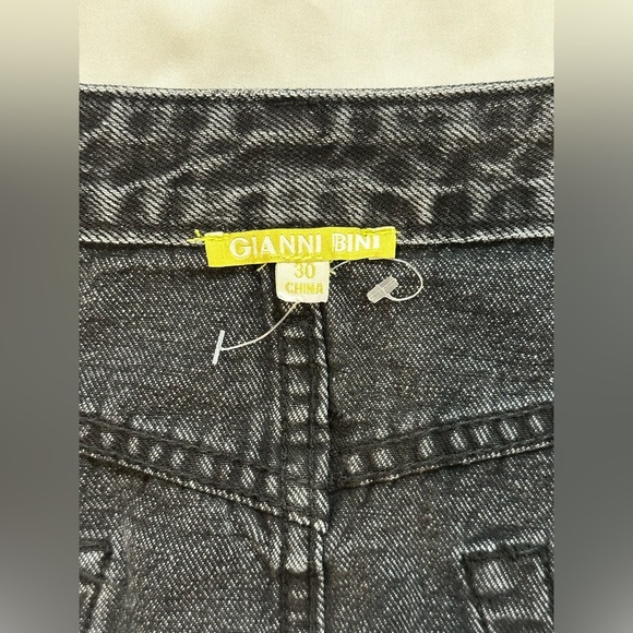 Gianni Bini Asymmetrical Black Denim Skirt - Picture 8 of 10